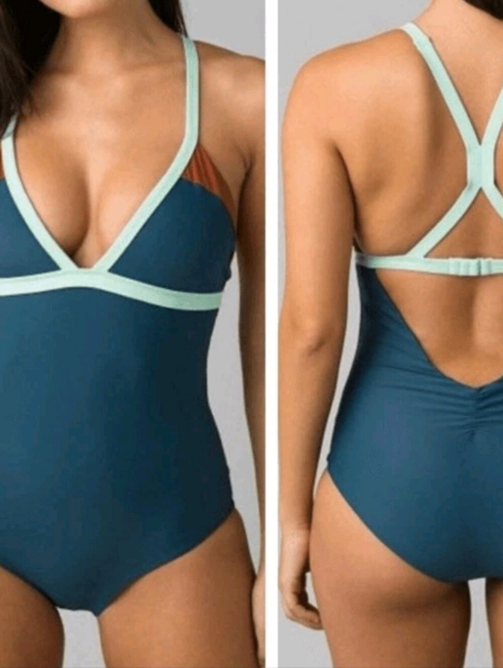 Prana Amaka Atlantic Colorblock One-Piece Swimsuit Medium